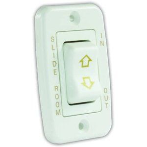 JR Products 12345 White Low Profile Slide-Out Switch with Bezel